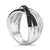 Haus of Brilliance Sterling Silver 1/2 Cttw Black and Blue Diamond Crossover Bypass Ring - Size 7 For Sale - Image 4 of 6
