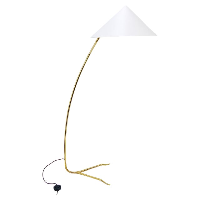 Mid-Century Sumatra Brass Floor Lamp from Rupert Nikoll, Vienna, Austria, 1950s For Sale