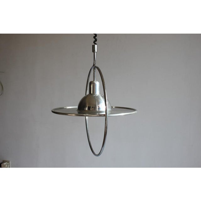 Metal Saturn Pendant Lamp in Aluminium, 1970s For Sale - Image 7 of 18