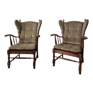 Scandinavian Wingback Chairs, 1960s-1970s, Set of 2 For Sale