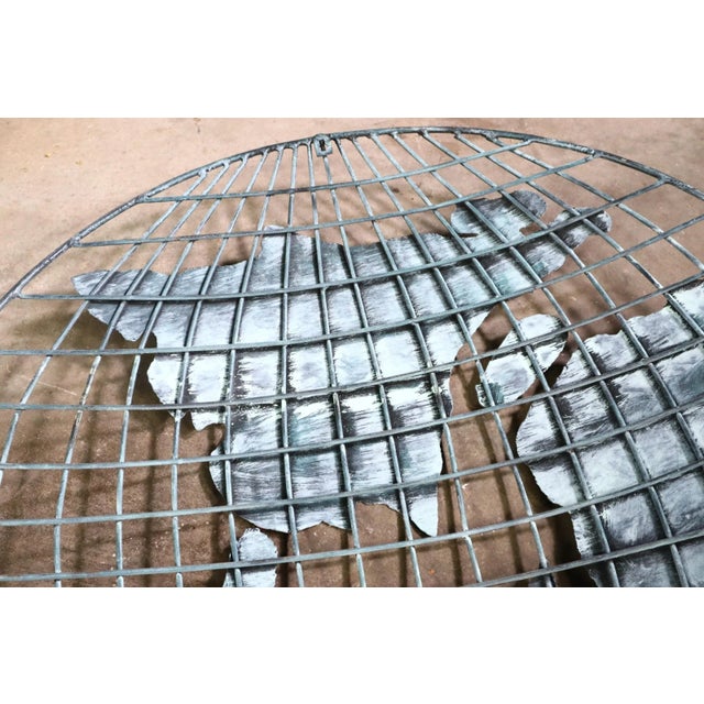 Vintage Curtis Jere Style World Globe Hemisphere Map Wall Hanging Sculpture Pair Set Brutalist Metal Mid Century Modern Retro 70's 80's For Sale - Image 10 of 10