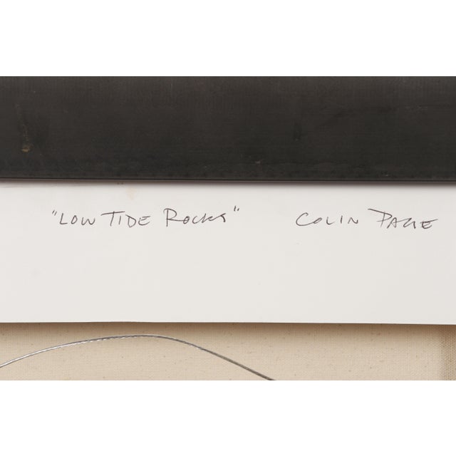 Colin Page “Low Tide Rocks” Shoreline Scene Oil Painting on Canvas For Sale In Tampa - Image 6 of 7