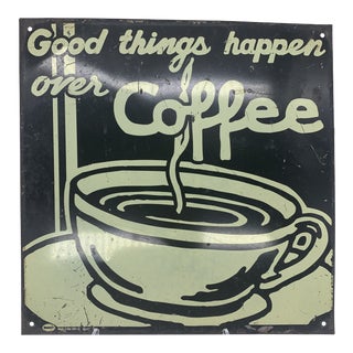 Mid 20th Century Marty Mummert Coffee Sign For Sale