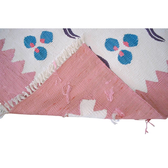 Turkish Silk Rug Kilim Hand Woven Chintemani Motif Oushak Area Rug - 4′2″ × 6′4″ For Sale - Image 12 of 12