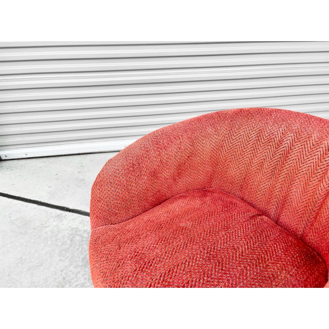 1960s Mid Century Swivel Barrel Chairs Styled After Milo Baughman- Set of 2 For Sale - Image 11 of 12