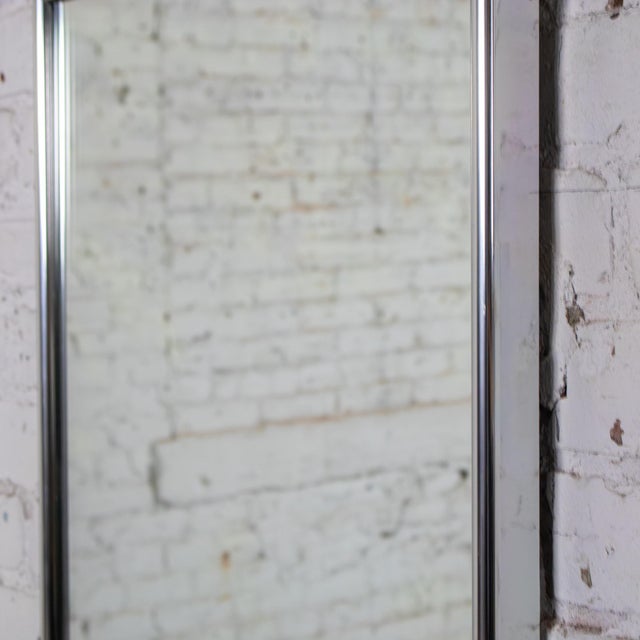 Mid to Late 20th Century MCM to Modern Wall Mirror With Silver Anodized Aluminum Rectangular Frame For Sale - Image 15 of 18