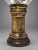 A French mercury glass newel post finial with an affixed bronze base, late nineteenth century. The egg-shaped glass body...