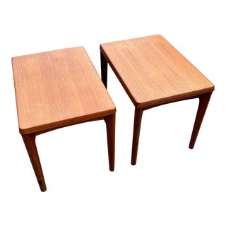 Pair of Mid 20th Century Mid Century Modern Danish Teak Tables by Vejle Stole For Sale