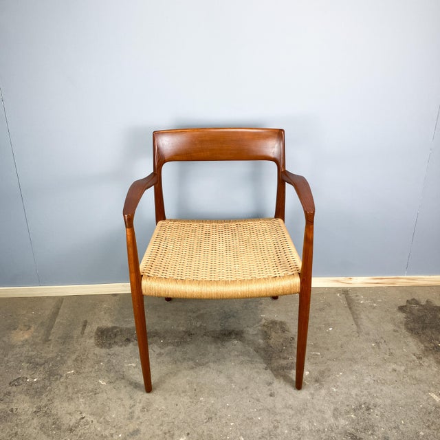 Danish Armchair in Teak and Paper Cord by Niels Otto Møller for J.L. Møllers, 1960s For Sale - Image 9 of 13