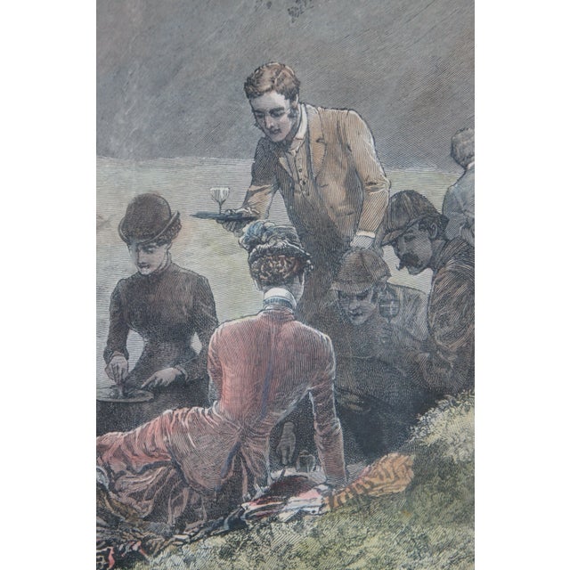 Late 19th Century John Charlton Antique Twelfth of August Luncheon on the Moors Hunt Engraving 31" For Sale - Image 5 of 11