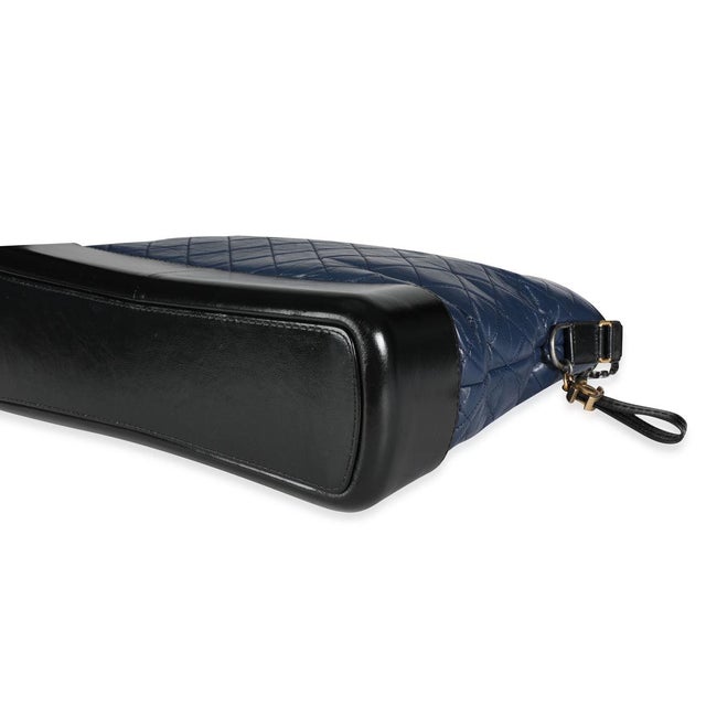 Black & Blue Quilted Calfskin Large Gabrielle Shopping Tote For Sale In New York - Image 6 of 7