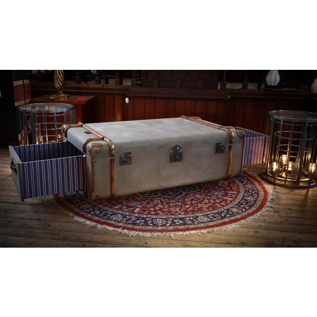 Large Globetrekker Trunk Coffee Table in Canvas and Leather from Timothy Oulton, 2010s For Sale - Image 6 of 18