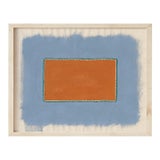 Terracotta and Gray-Blue Abstract Minimalist Art Print, Emily Keating Snyder, 24 X 30 Print in Wood Frame For Sale