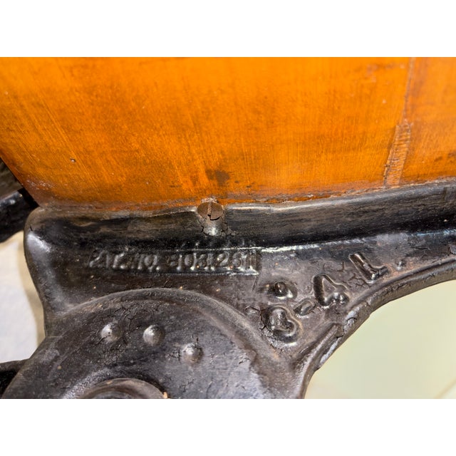 Brown Antique Cast Iron & Wood School Desk For Sale - Image 8 of 8