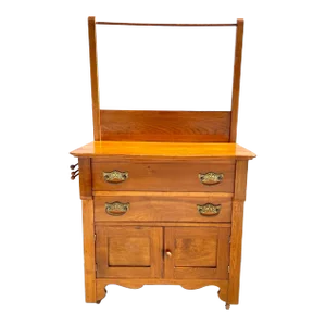 Antique Washstand with Towel Rack and Knapp Joint Drawers