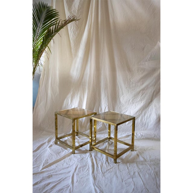 Vintage Glass and Woven Rush Side Tables, 1970s, Set of 2 For Sale - Image 6 of 6