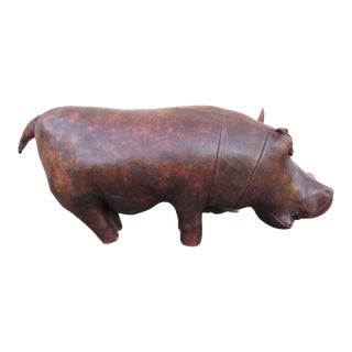 Abercrombie and Fitch Leather Hippo Ottoman For Sale