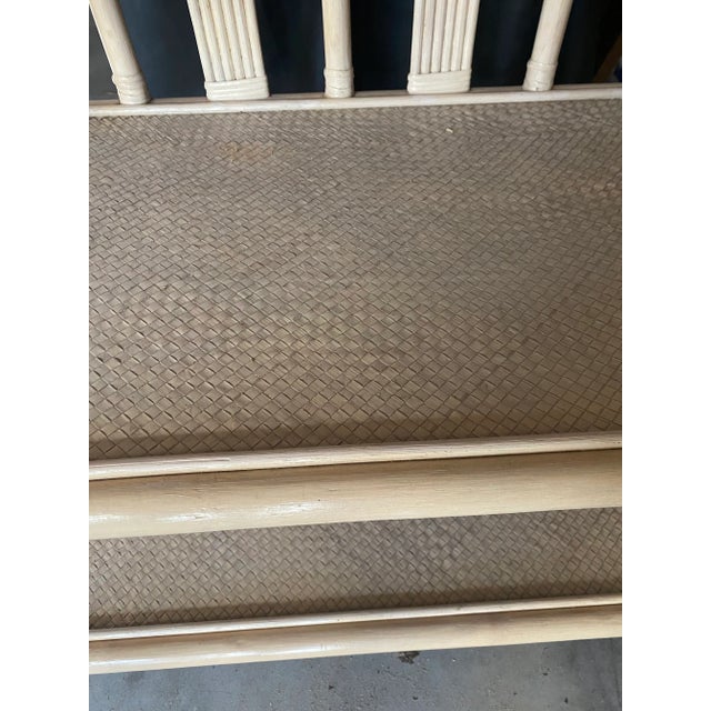 Antique White Vintage Coastal Style Rattan Etagere For Sale - Image 8 of 11