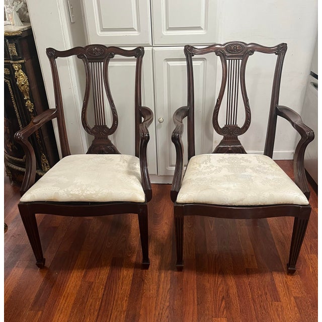 Arm Chairs Chippendale Dining Desk Henkle Harris Hepplewhite Lyre Back Vintage For Sale In Seattle - Image 6 of 6