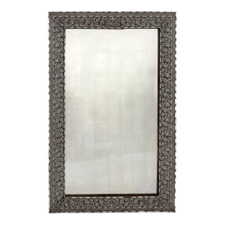 Vintage Bone Inlay and Mother-of-Pearl Mirror With Floral Motif For Sale