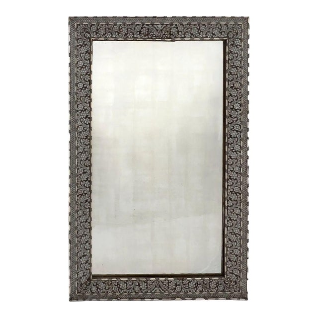 Vintage Bone Inlay and Mother-of-Pearl Mirror With Floral Motif For Sale