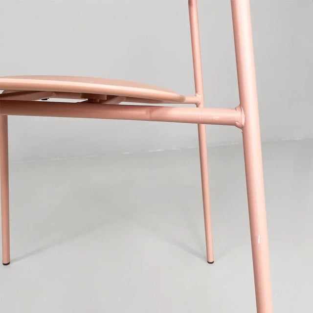 Italian Modern Light Pink Metal and Plastic Chairs from Tomasucci, 2000s, Set of 4 For Sale - Image 18 of 18