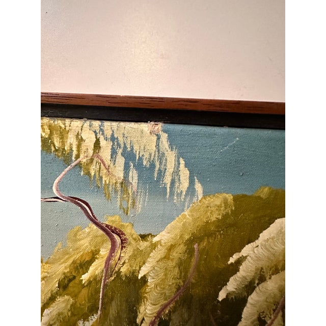 1970s Haitian Village River Scene Painting For Sale - Image 4 of 9