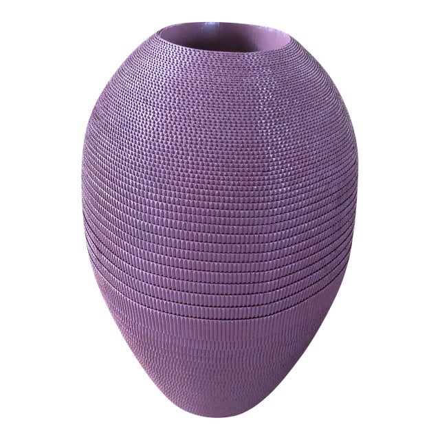 1980s Flute of Chicago Corrugated Vase Postmodern For Sale