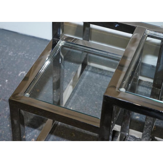Art Deco Style Glass and Polished Stainless Steel Side Tables from Casa Padrino, Set of 2 For Sale - Image 9 of 16
