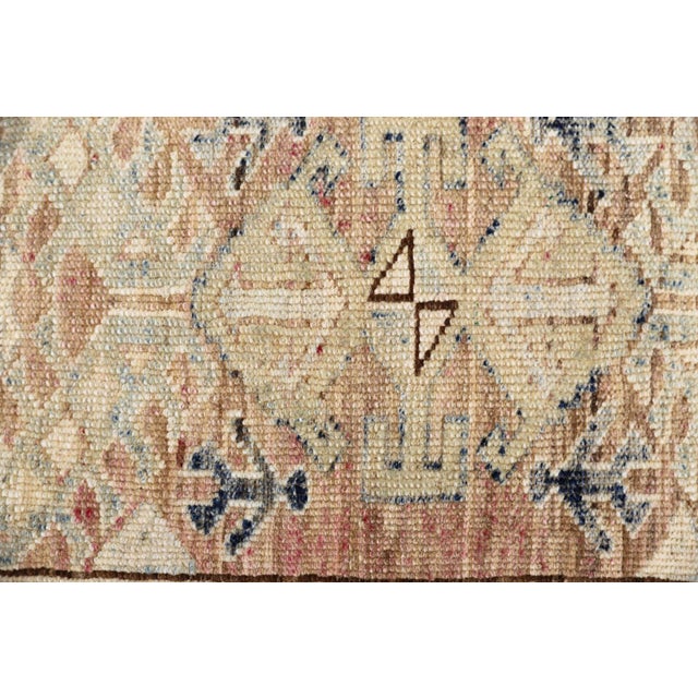 2'x3' Antique-Style Geometric Caucasian Rug, Pink & Ivory Ariana Hazara For Sale - Image 4 of 8