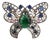 17.62 Carat Multi-Gemstone and Diamond Butterfly Brooch Pendant in Sterling Silver For Sale