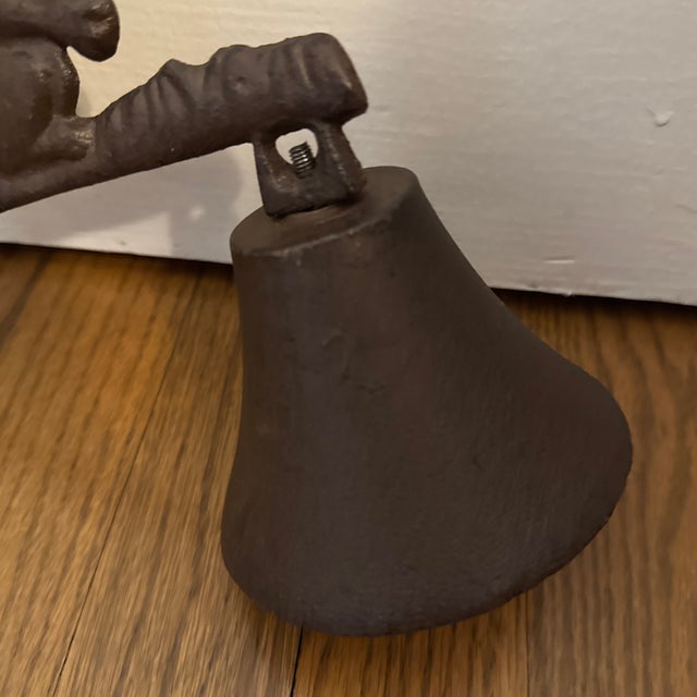 American Vintage Cast Iron Squirrel Hanging Bell For Sale - Image 3 of 11