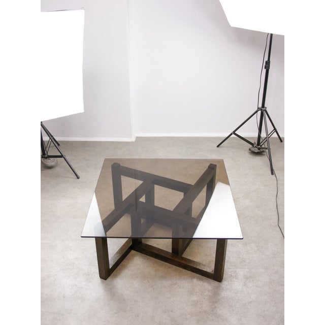 Italian Wooden and Smoked Glass Coffee Table, 1960s For Sale - Image 17 of 18