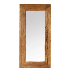 Vintage Rustic Deep Grain Teak Mirror 79"