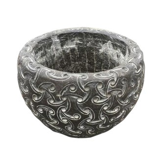 Black Carved Stone Planter For Sale