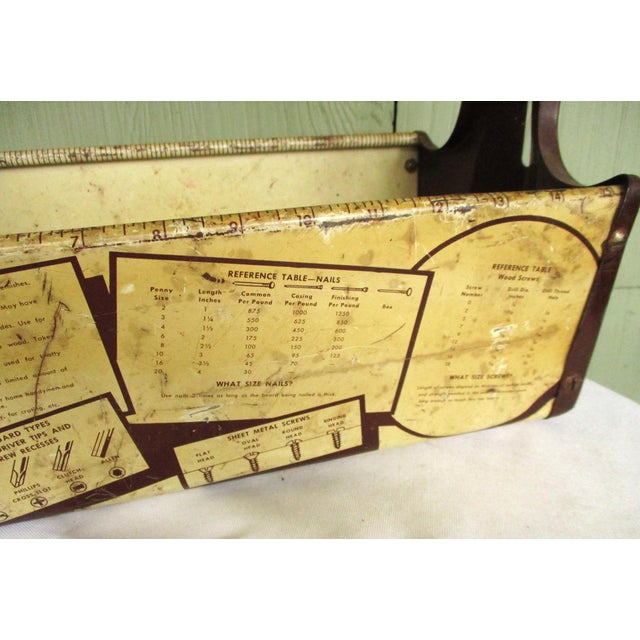 Mid-Century Modern Vintage Craftsman Carryall Metal Tool Caddy Trug Basket Toolbox For Sale - Image 3 of 10