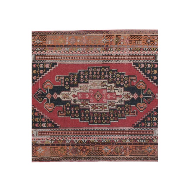 Vintage Hand Knotted Turkish Oushak Rug 4'4" X 7'6" For Sale - Image 4 of 13