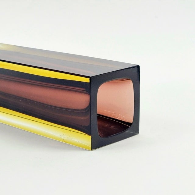 1970s XL Mid-Century Modern Sommerso Murano Glass Vase by Flavio Poli for Alessandro Mandruzzato, Italy, 1970s For Sale - Image 5 of 7