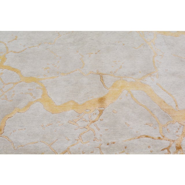 2000 - 2009 Indian Modern Hand Knotted Wool/Silk Rug, 8'x10' For Sale - Image 5 of 6