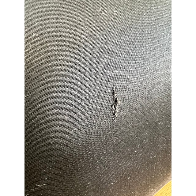 Mid 20th Century Pair of Black Ottomans / Poufs For Sale - Image 9 of 11