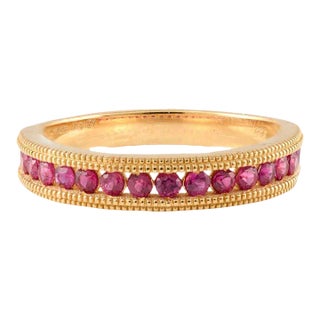 Natural Ruby Ancient Asian 14k Yellow Gold Ring Size 7 For Sale