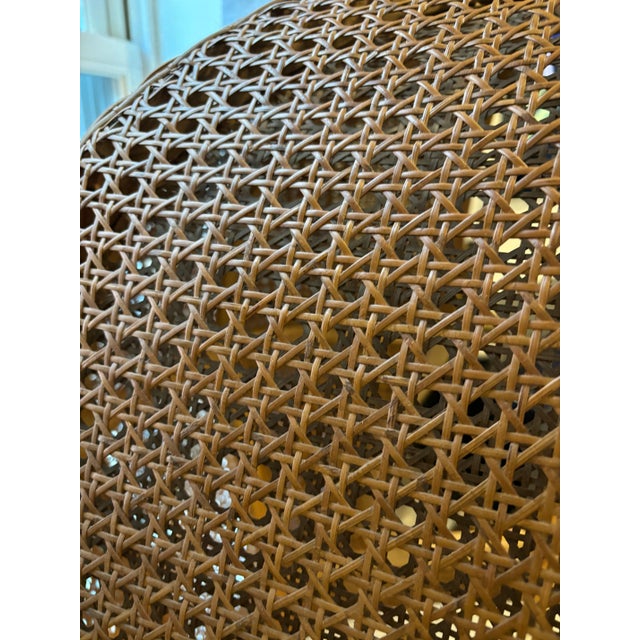 Medium tone cane porter / balloon / hooded chair. Excellent condition. Great on its one in an entry, corner or used in...