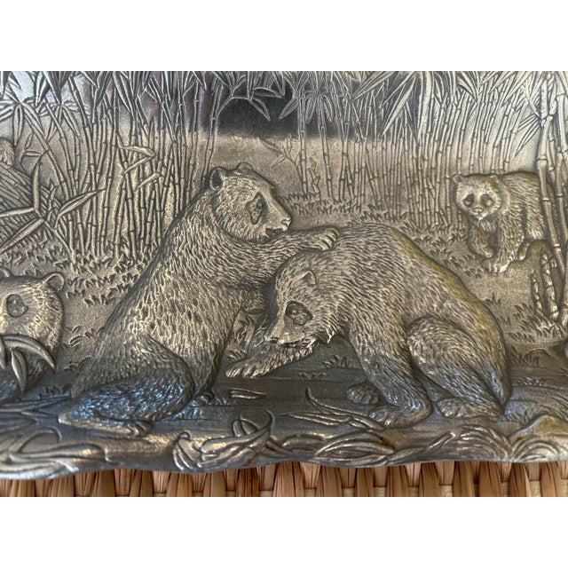 Cabin Arthur Court Bear Platter 19” – Cast Aluminum Wildlife Serving Tray – Lodge Cabin Decor – Mint Condition For Sale - Image 3 of 9