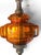 Mid-Century Modern Vintage Amber Glass Swag Pendant Light With Ornate Brass-Tone Fittings For Sale - Image 3 of 7