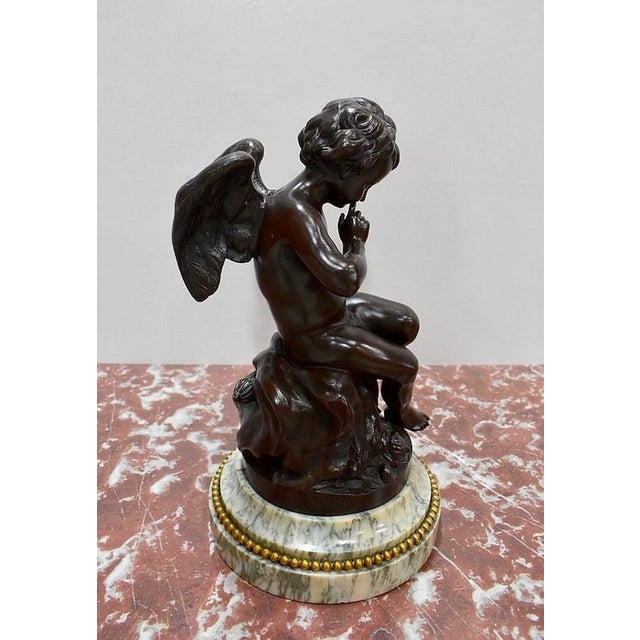 After E.M. Falconnet, Pensive Love, 1870, Bronze For Sale - Image 6 of 13