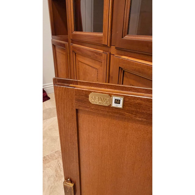 1990s Selva Italian Cherry Wood Bookcase/Display Cabinet - Made in Italy, Luxury Vintage For Sale - Image 5 of 7