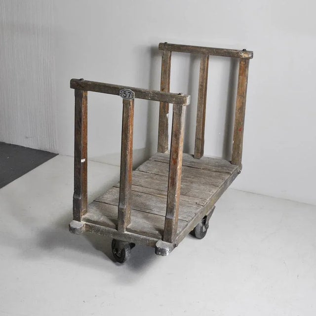 1930s Industrial Mixed Wood Shopping Cart, 1930s For Sale - Image 5 of 7
