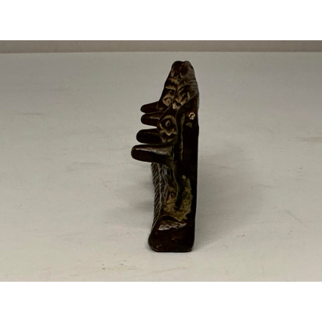Chinese Bronze Scholars Brush Rest for your consideration. The brush rest measures approx. 1 1/2 inches tall, 3 inches...