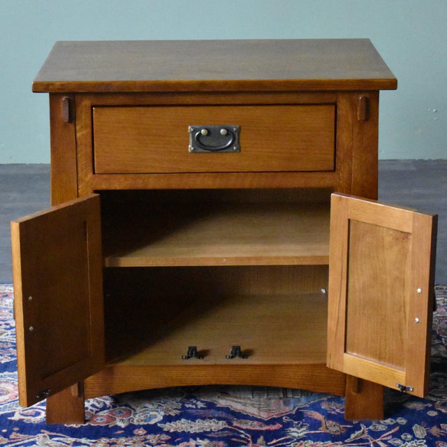 Crafters and Weavers Mission Style Solid Oak Nightstand Michael's Cherry Stain Chairish