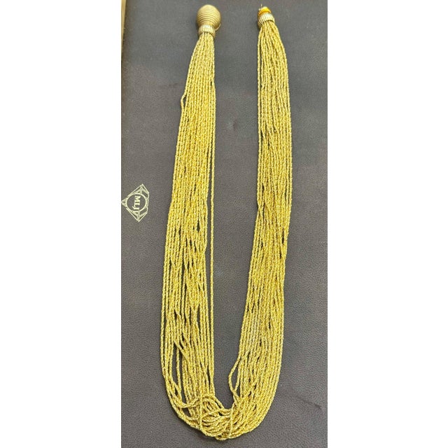 Modern 158 Gm of 18 Karat Gold With 18 Strand 24 " Long Lariat & Heavy Clasp Necklace For Sale - Image 3 of 8